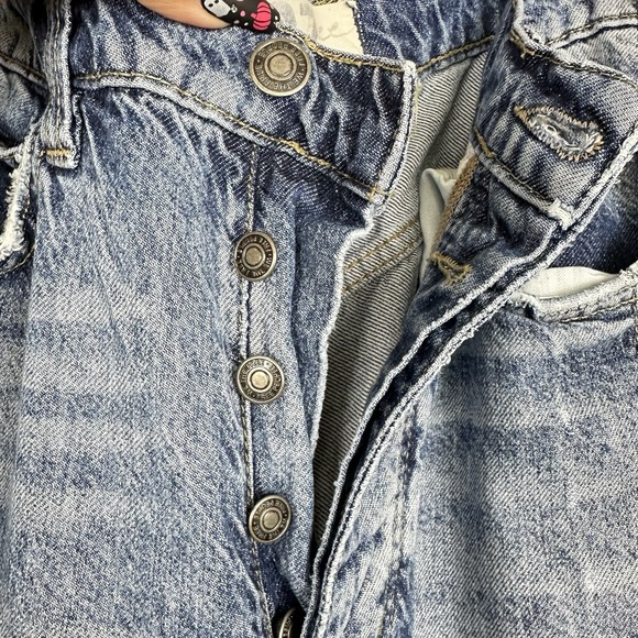 Free People Old West Slouchy Jeans Wide Leg Blue Denim Hi Rise We The Free Sz 27 - Picture 6 of 10